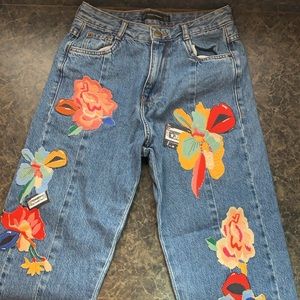 Super cute patched jeans